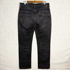 Levi's 511 Slim Fit Jeans Black Wash Denim Pants Mens Size W32 L32 Whiskered